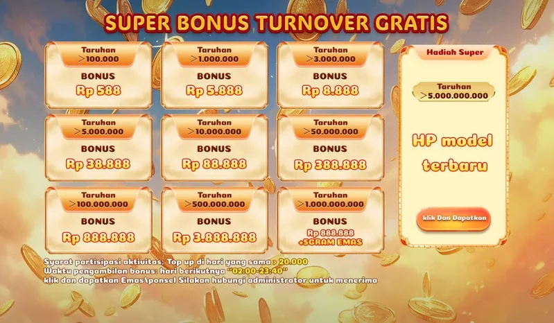 SUPER BONUS TURNOVER GRATIS